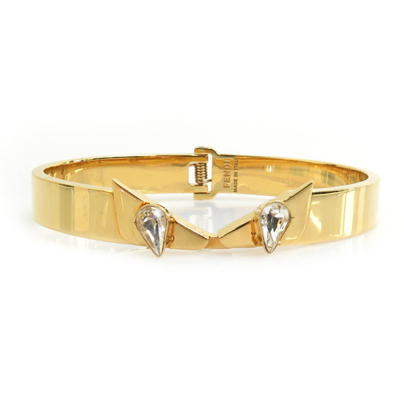 FENDI Bangle Bracelet Monster Eye Metal Rhinestone Gold Silver Women's e60165k